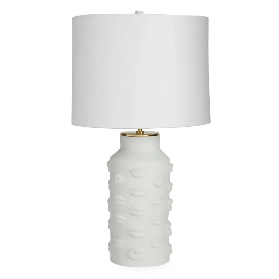 Gala Lips Table Lamp - White/White Shade