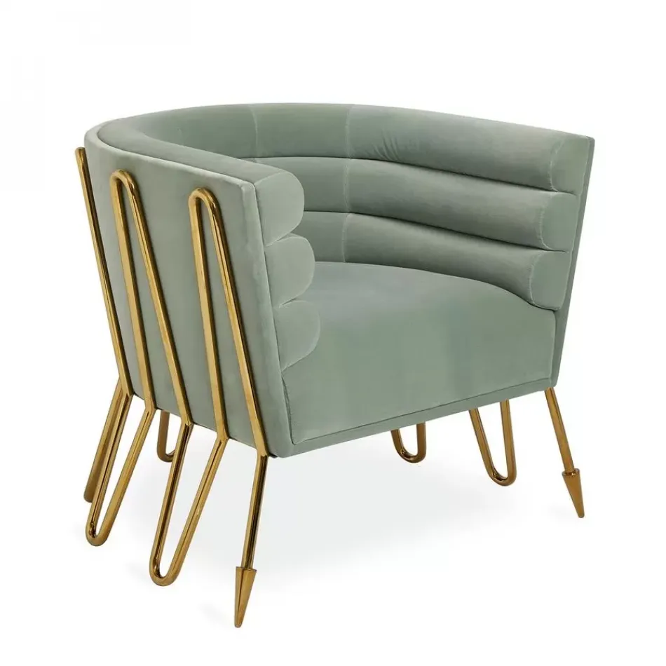 Maxime Club Chair Lido Celadon/Brass