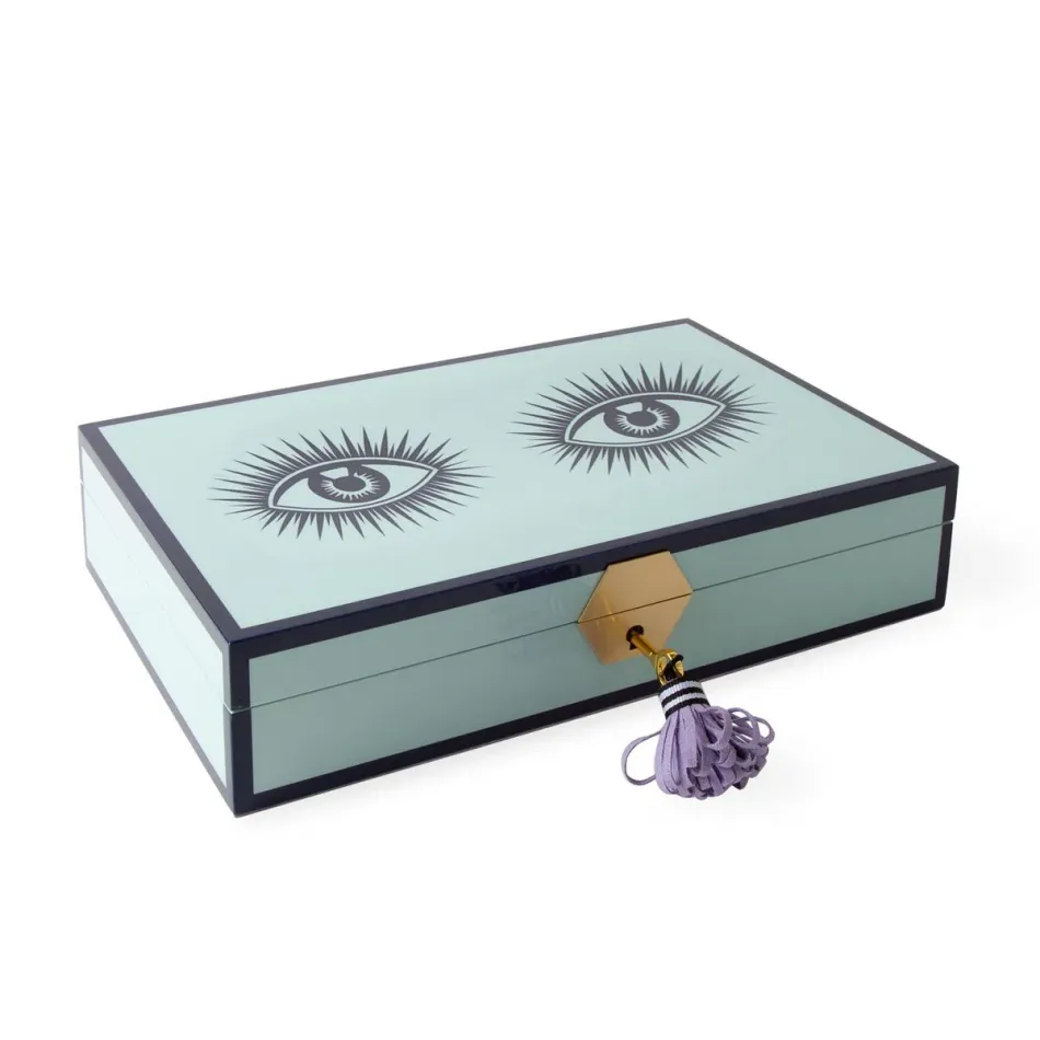 Le Wink Lacquer Jewelry Box - Ice Blue/Lavender