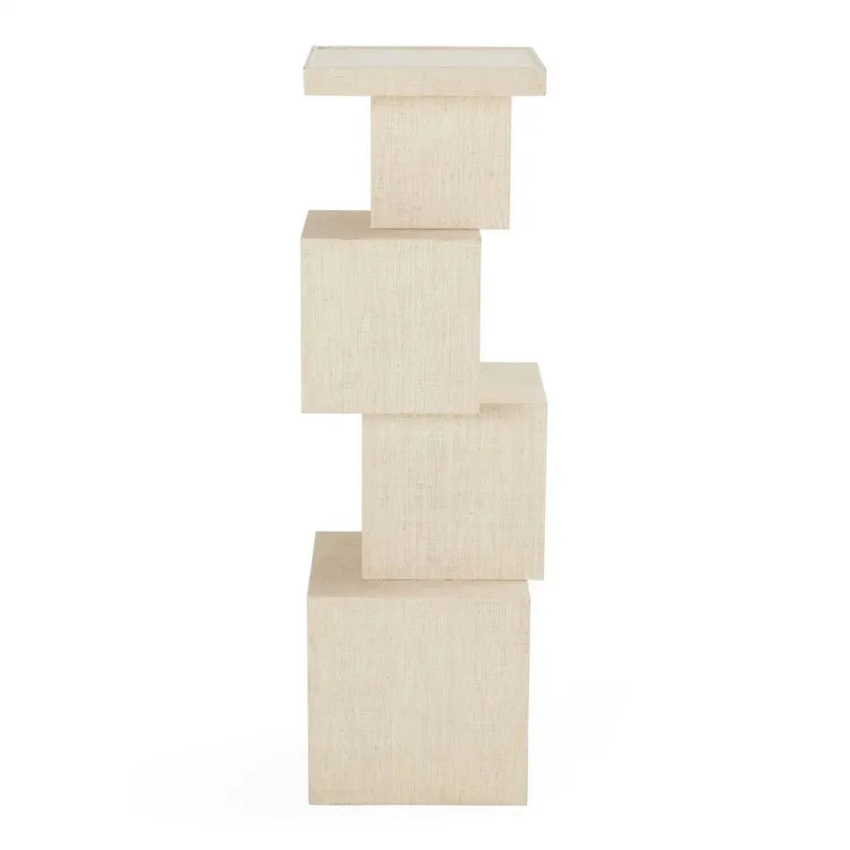 Cubist Pedestal Ivory/Mahogany