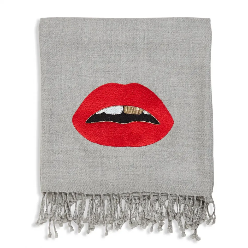 Lips Embellished Throw