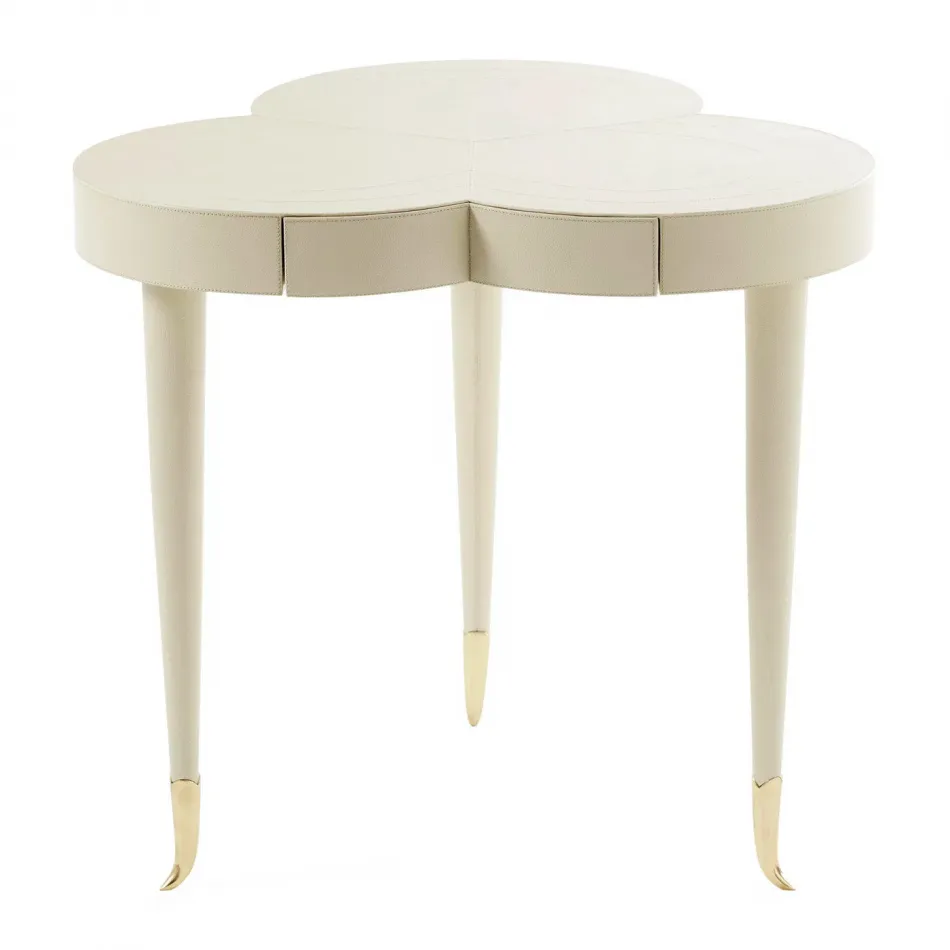 Flow Leather Trefoil Table Bone