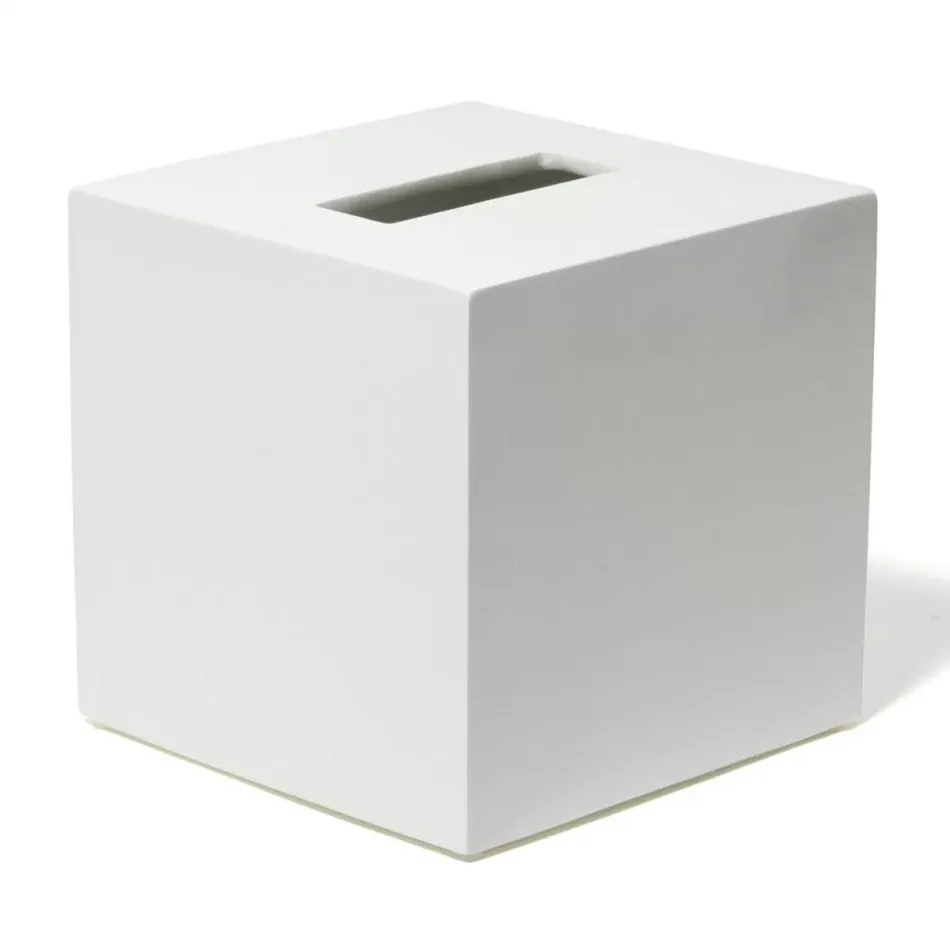 Lacquer White Tissue Box