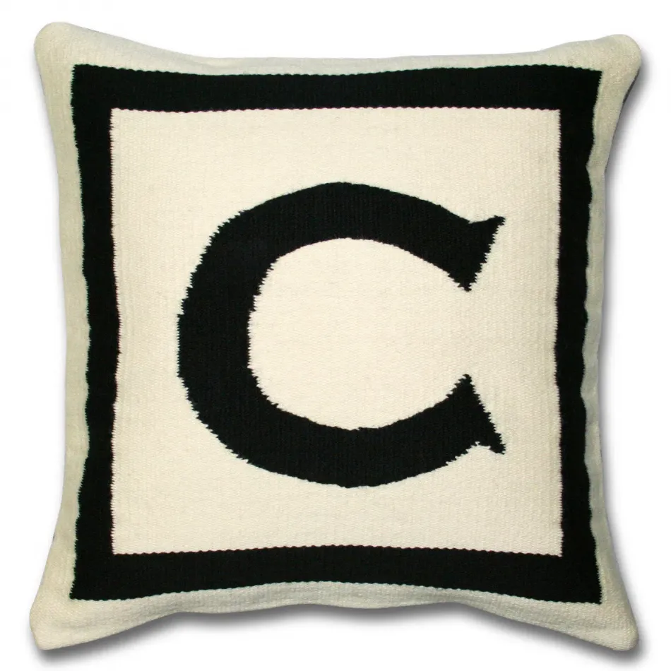 Reversible Letter Throw Pillow