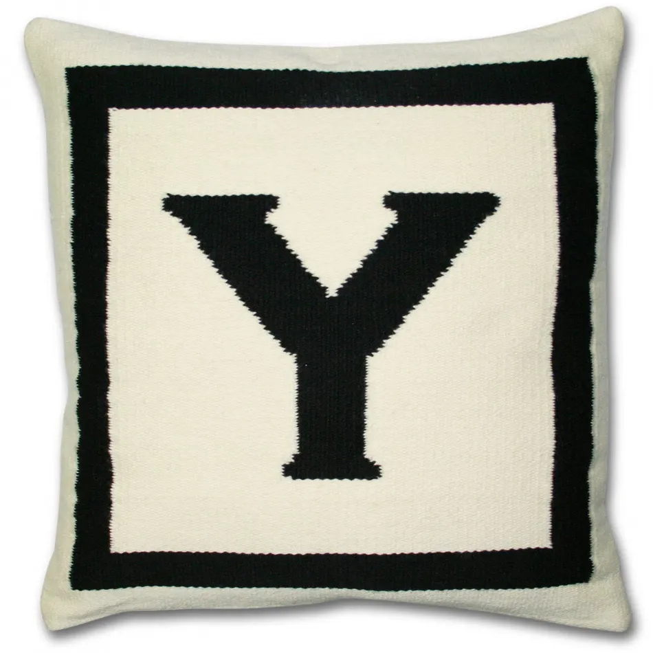 Reversible Letter Throw Pillow Y