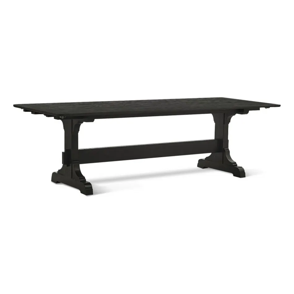 Timeless Epoch Trestle Dining Table in Ebonized Oak