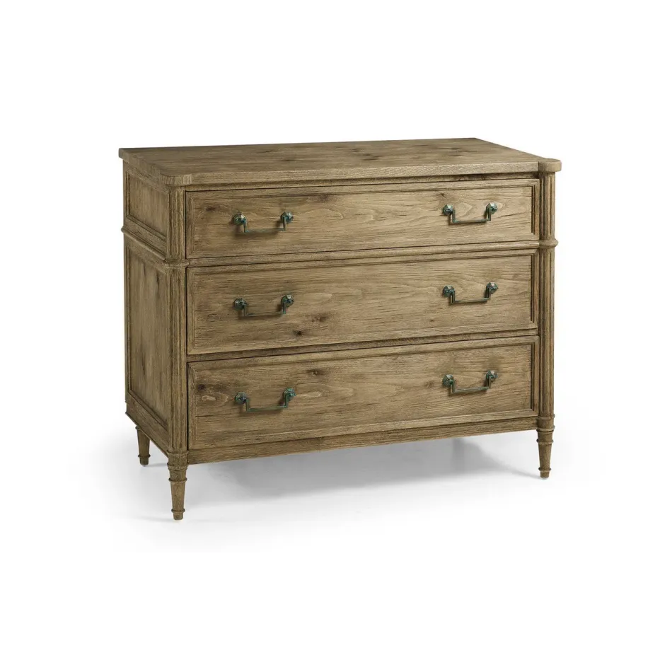 Timeless Kalpa Louis XVI Drawer Chest in Stripped Brown Chestnut 42"