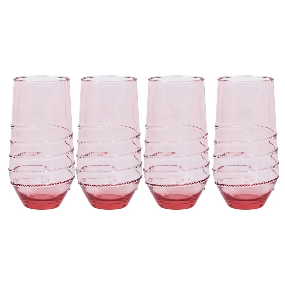 Amalia Acrylic Large Tumbler Set of 4 - Coral