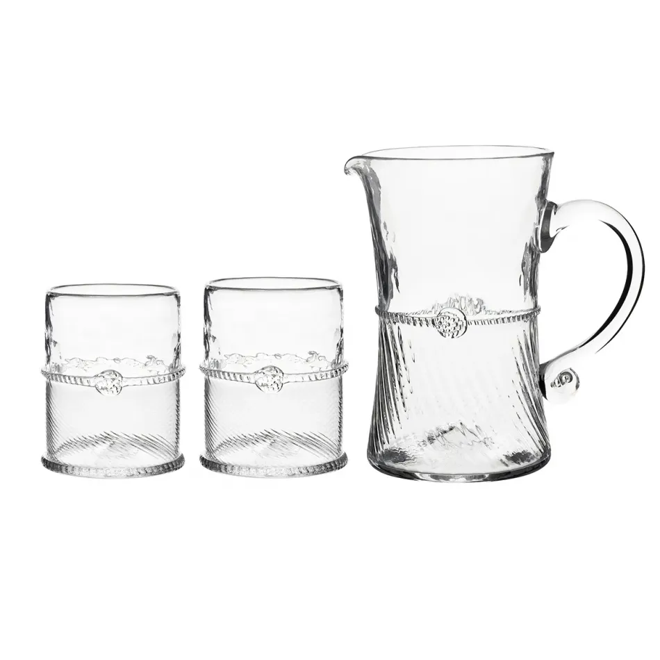 Graham Glass Bar Pitcher and Double Old Fashioned Set of 3 Pc