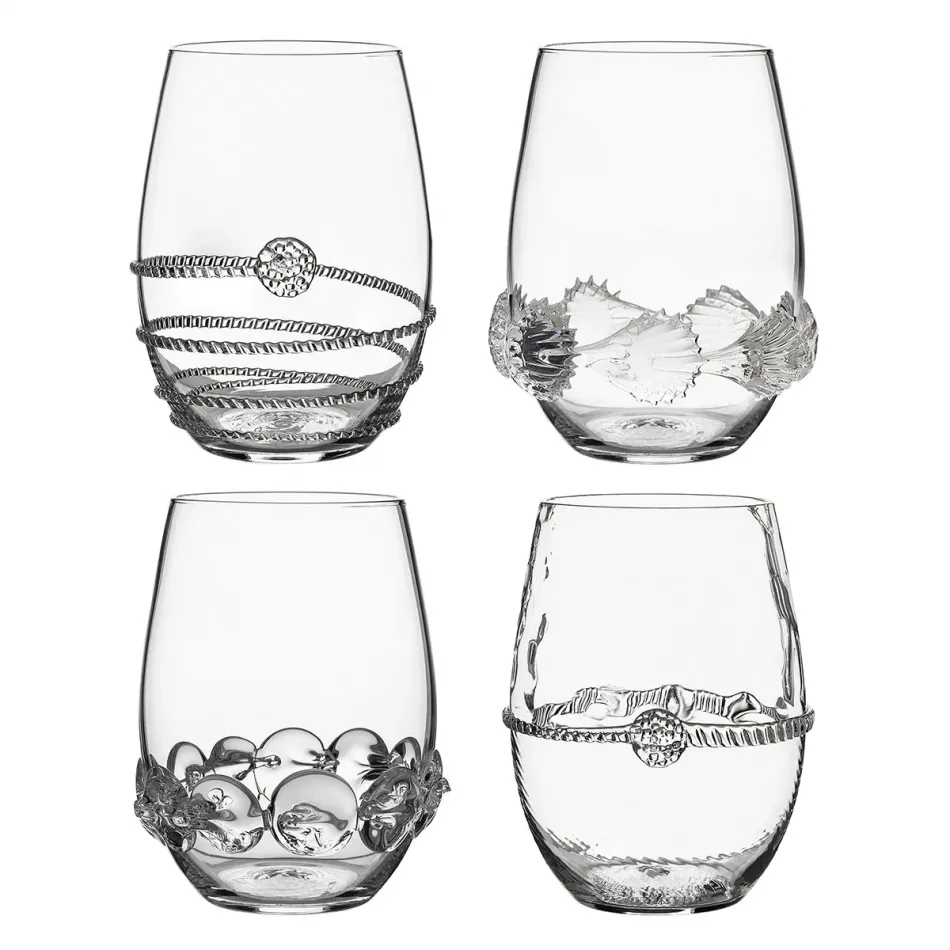 Heritage Stemless Wine Glass Assorted Set of 4