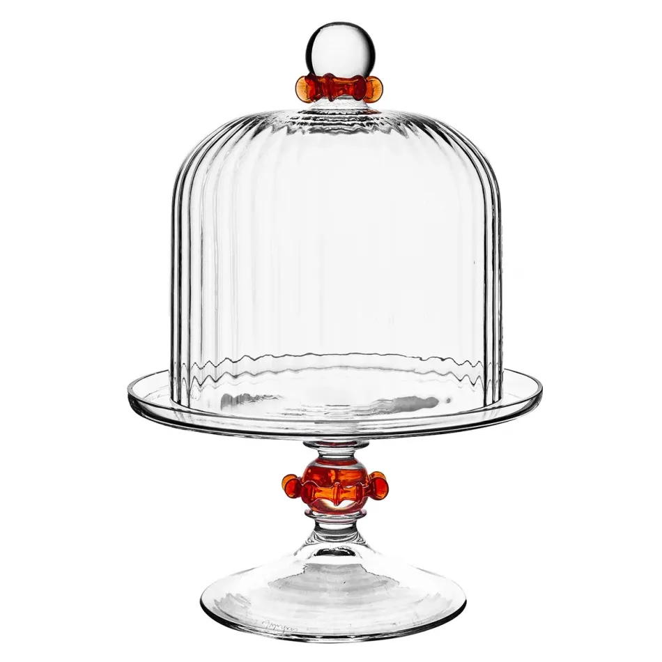 Nell Ruby Ruffle Petite Cake Dome & Stand Set
