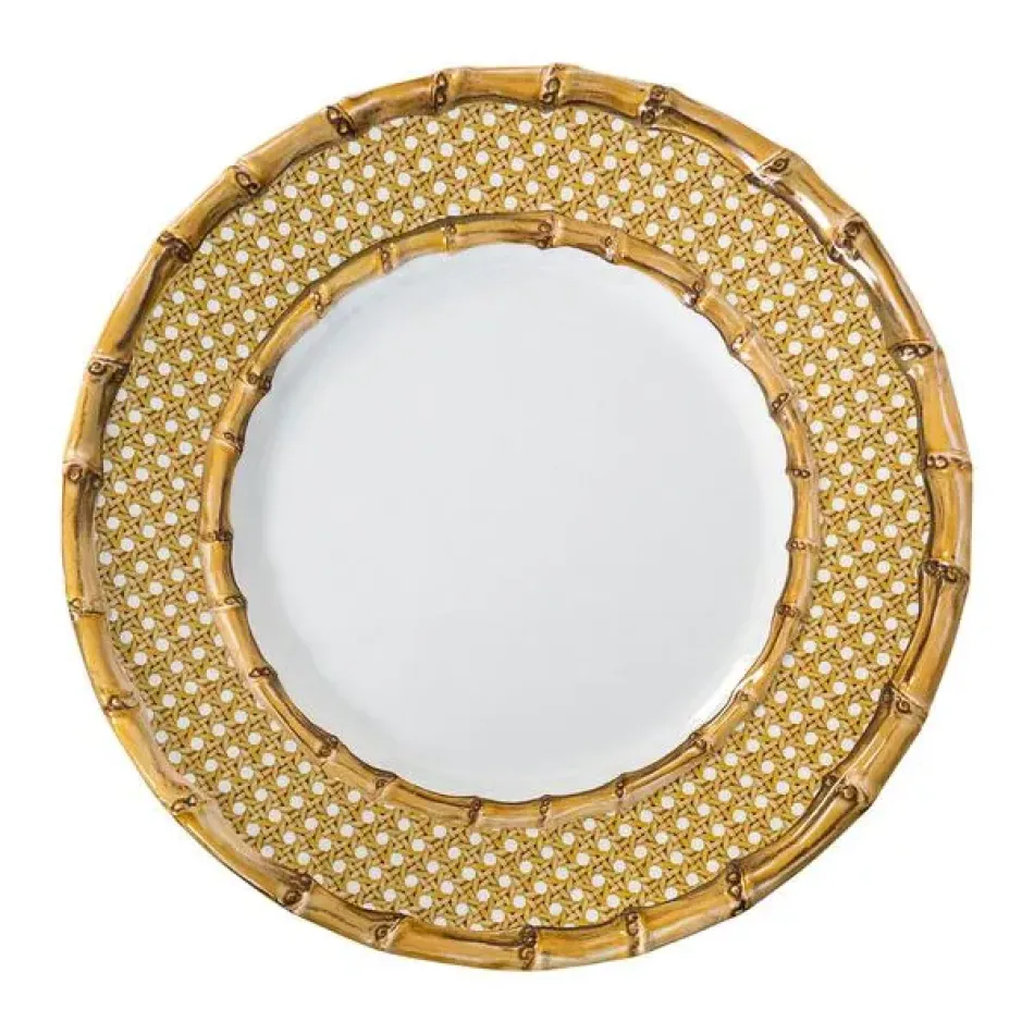 Bamboo Caning Natural Melamine Dinner Plate