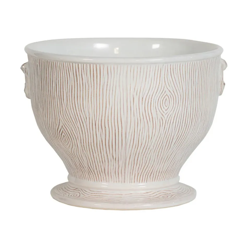 Blenheim Oak 9" Cachepot - Whitewash