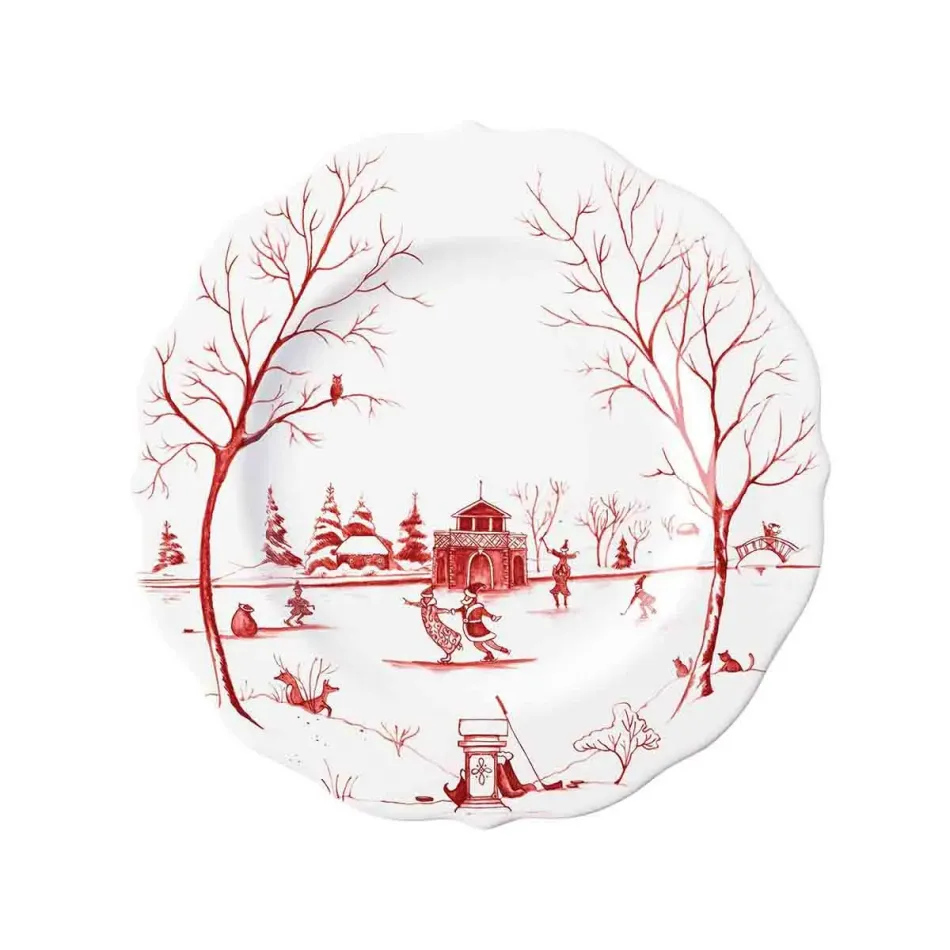 Country Estate Winter Frolic Ruby Dessert/Salad Plate