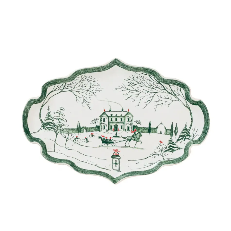 Country Estate Winter Frolic 7" Tray Evergreen