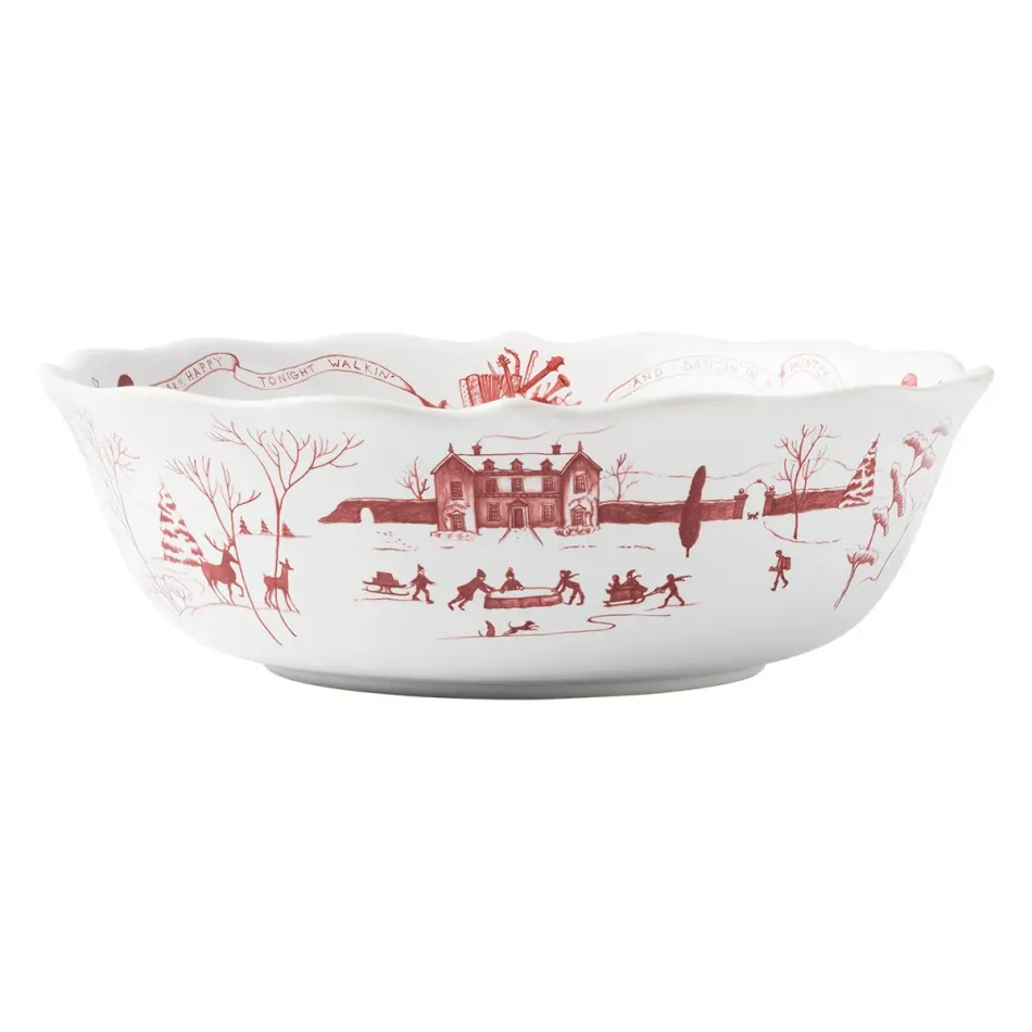 Country Estate Winter Frolic Ruby 10" Serving Bowl