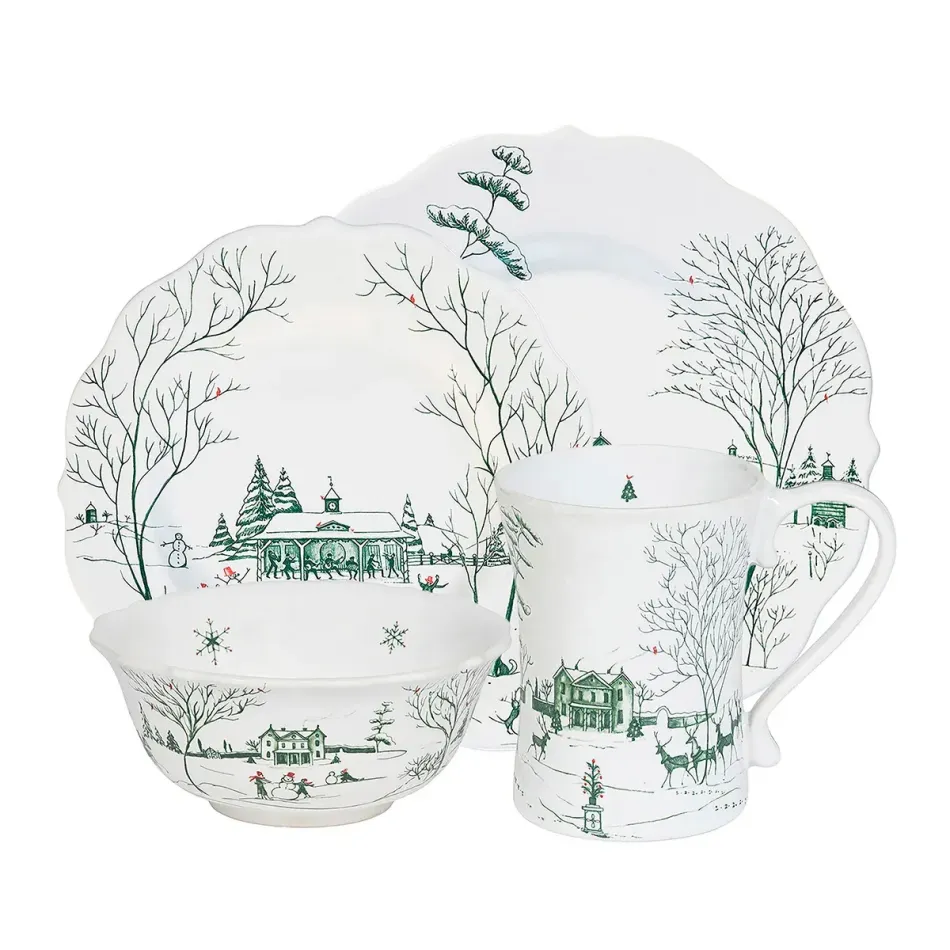 Country Estate Evergreen Winter Frolic 4pc Place Setting