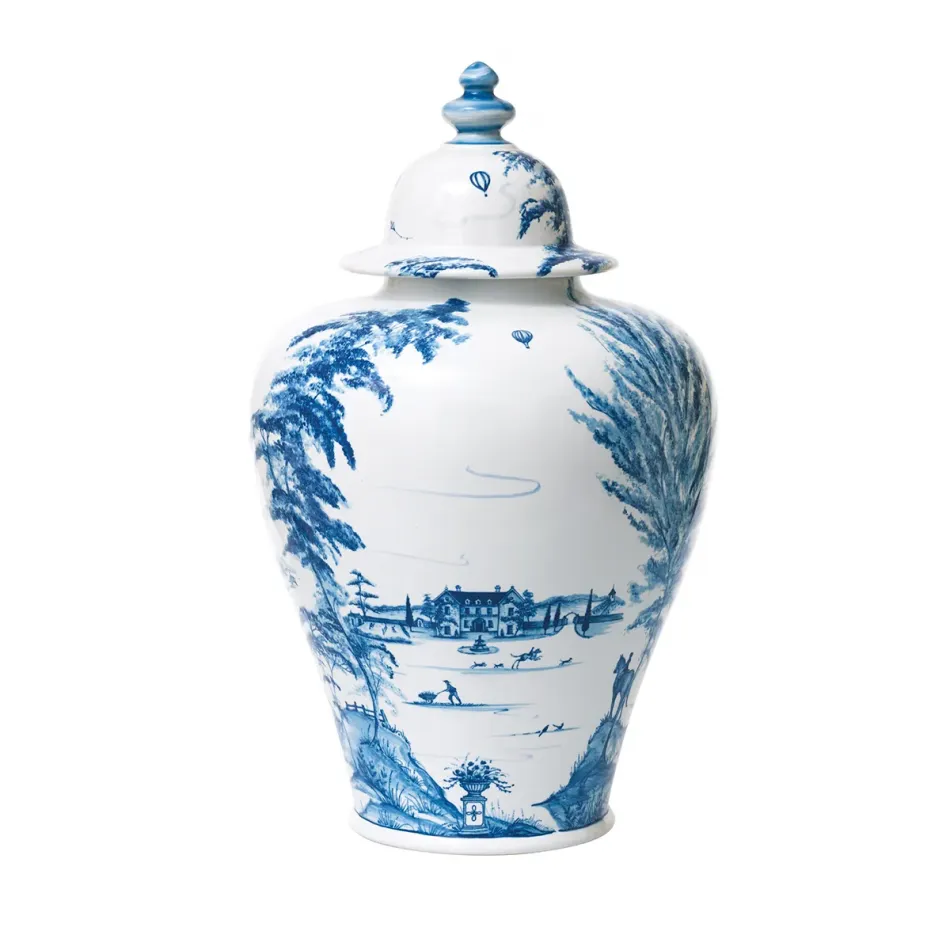 Country Estate Delft Blue 17" Ginger Jar