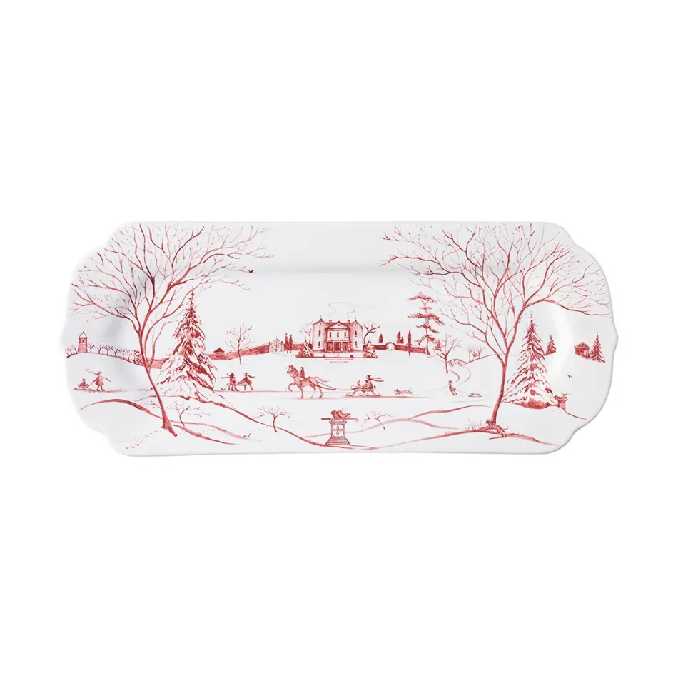 Country Estate Winter Frolic Ruby 15" Hostess Tray