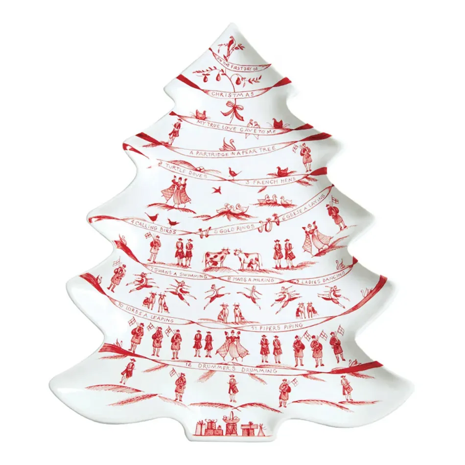 Country Estate Winter Frolic Ruby 15" Tree Platter