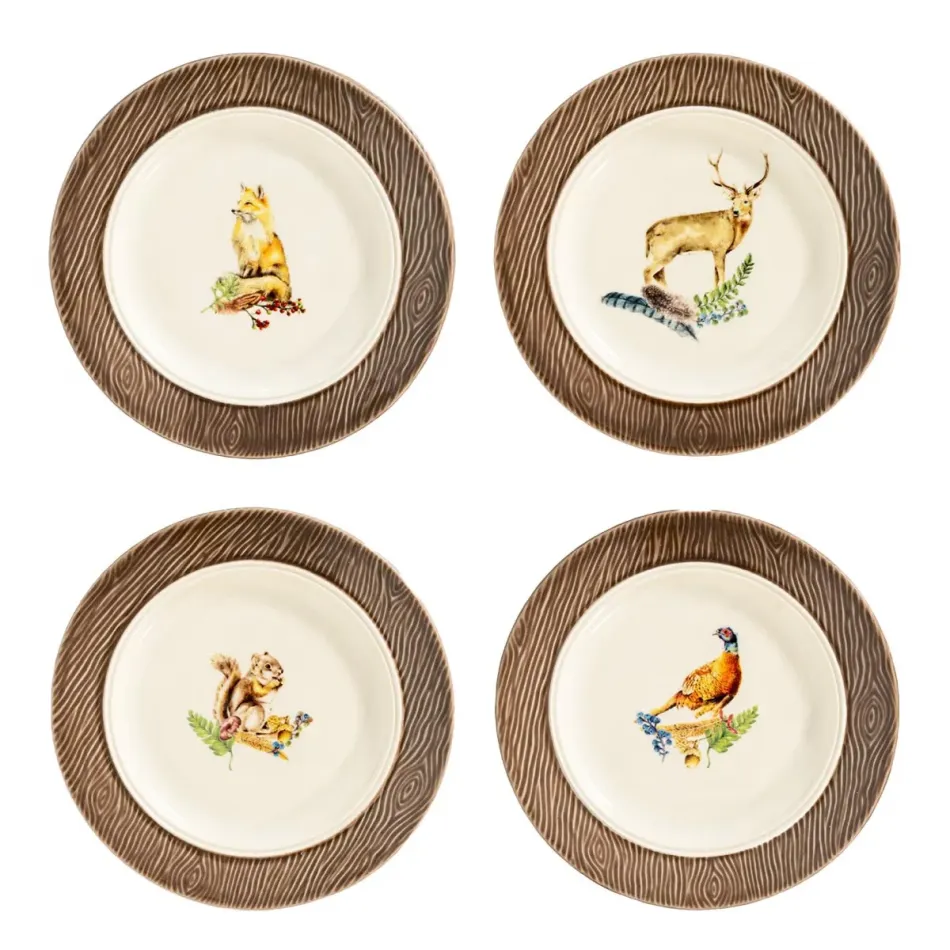 Forest Walk Side/Cocktail Plate Assorted Set of 4