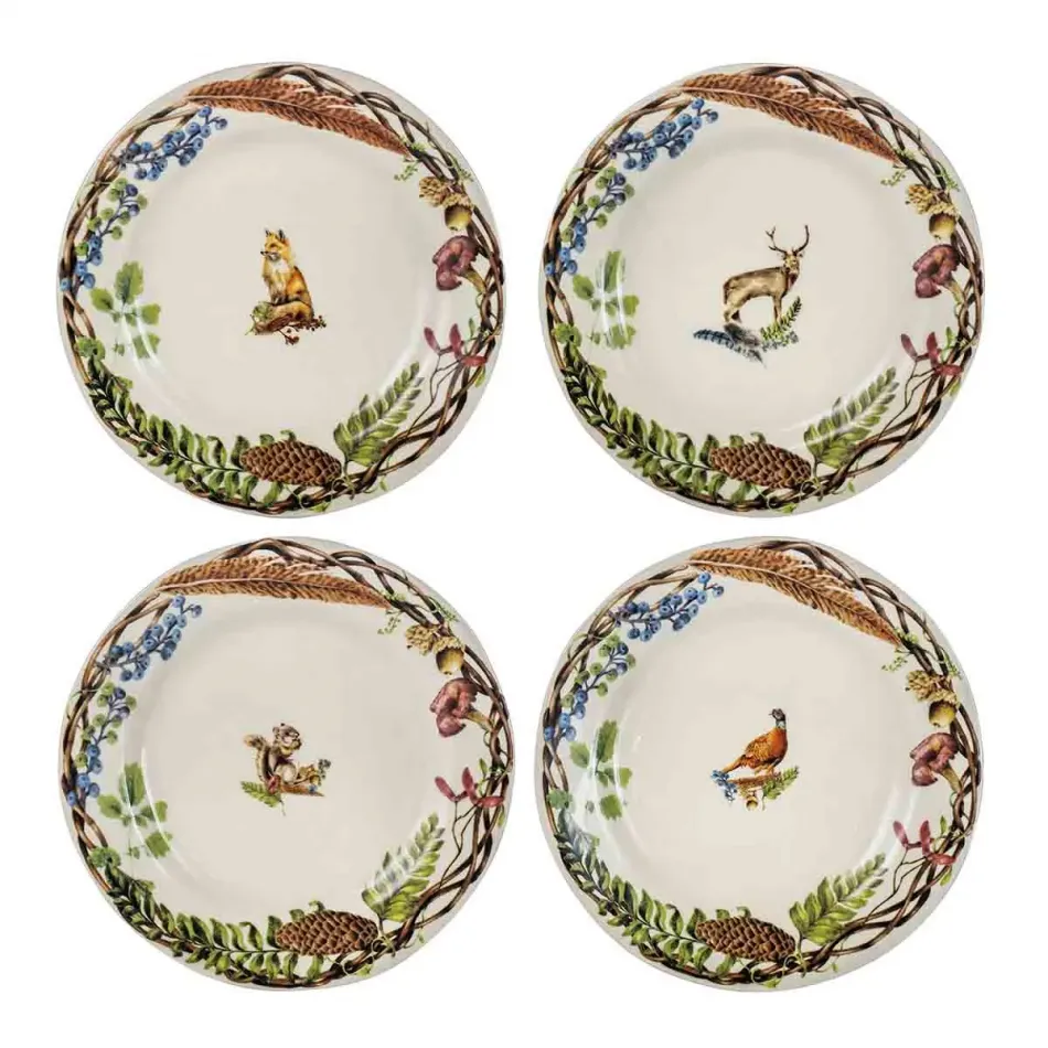 Forest Walk Dessert/Salad Plate Assorted Set of 4