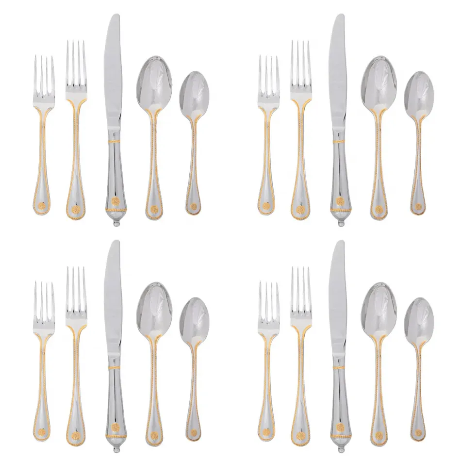 Berry & Thread 20 pc Place Setting Polished with Gold