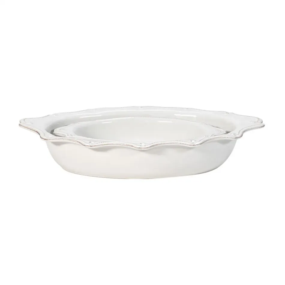 Berry & Thread Whitewash Oval Baker Set of 2 Pc