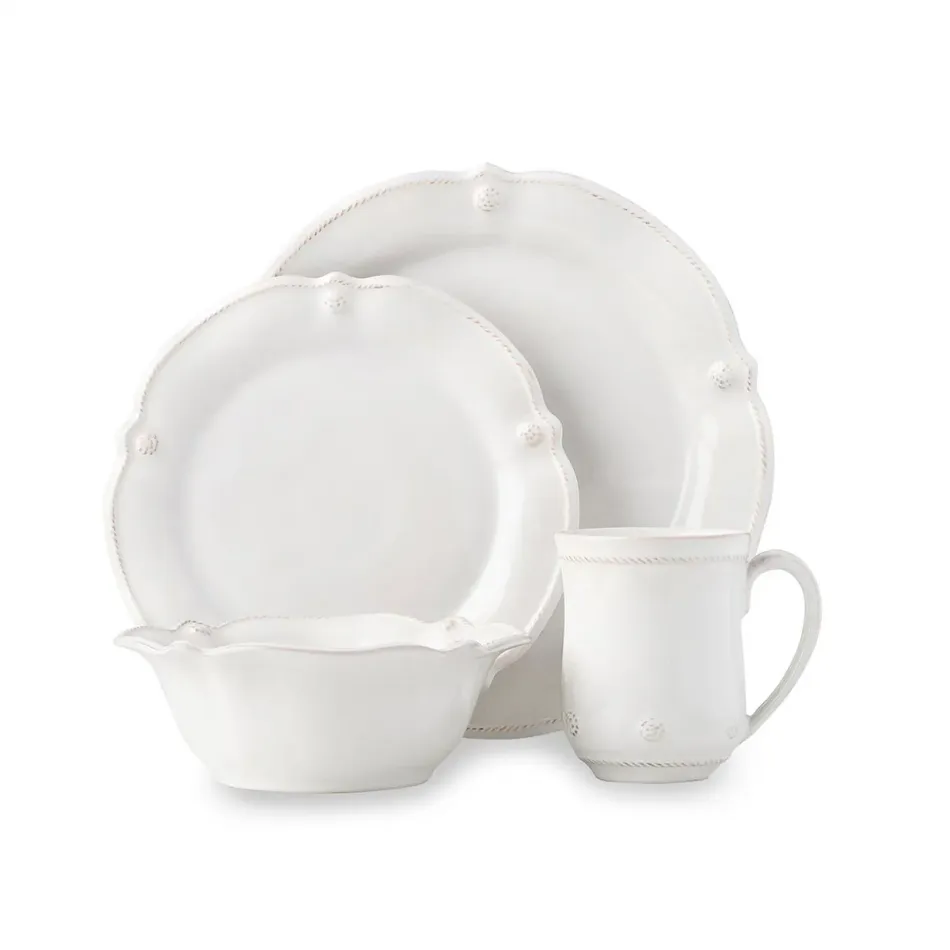 Berry & Thread Flared Whitewash 4 Pc Place Setting