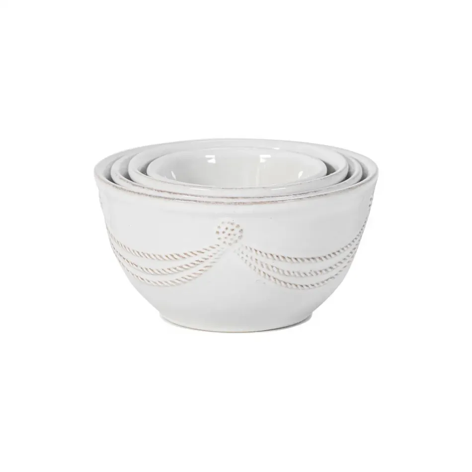 Berry & Thread Whitewash Nesting Prep Bowl Set of 4 Pc