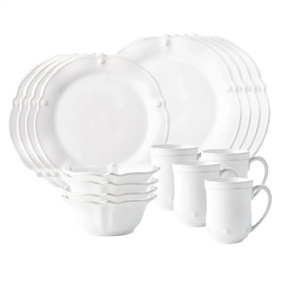 Berry & Thread Flared Whitewash 16-pc Set (JA01/W,JA02/W,JA07/W,JA06/W) 12"L, 18"W, 18"H