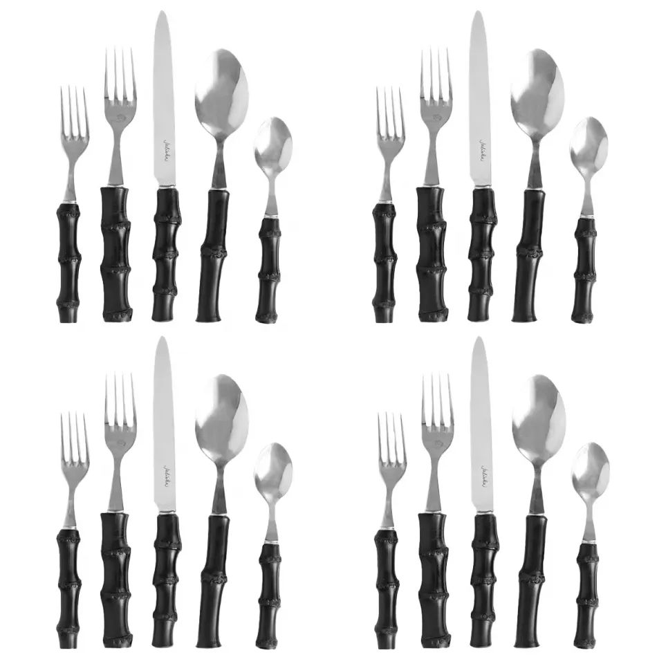 Bamboo 20 pc Place Setting Black