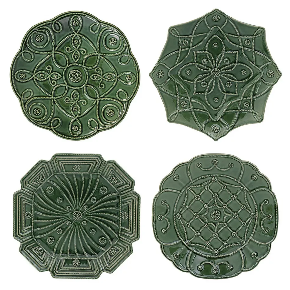 Jardins Du Monde Dessert/Salad Plate Assorted Set of 4 - Basil