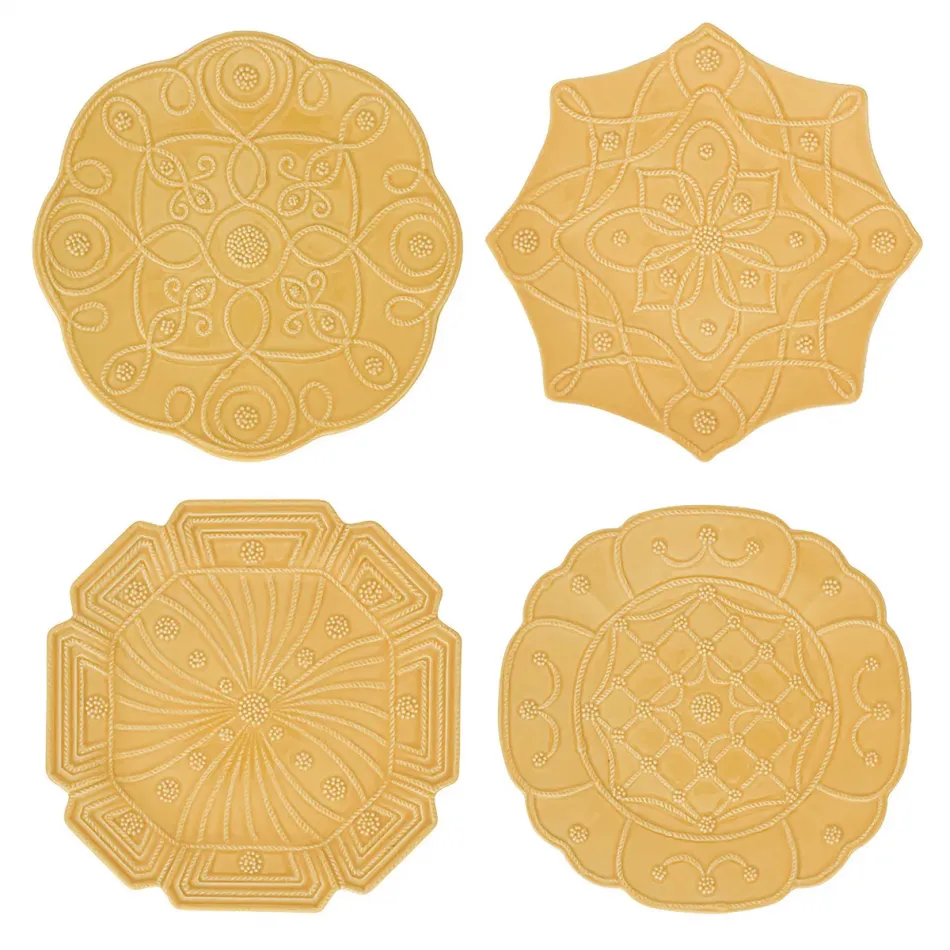 Jardins Du Monde Dessert/Salad Plate Assorted Set /4 - Daffodil