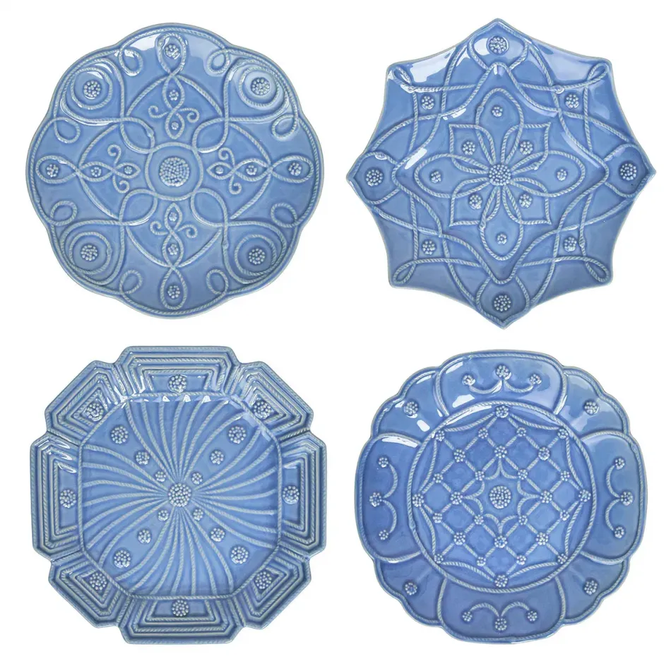 Jardins du Monde Chambray Dessert/Salad Plate Assorted Set of 4