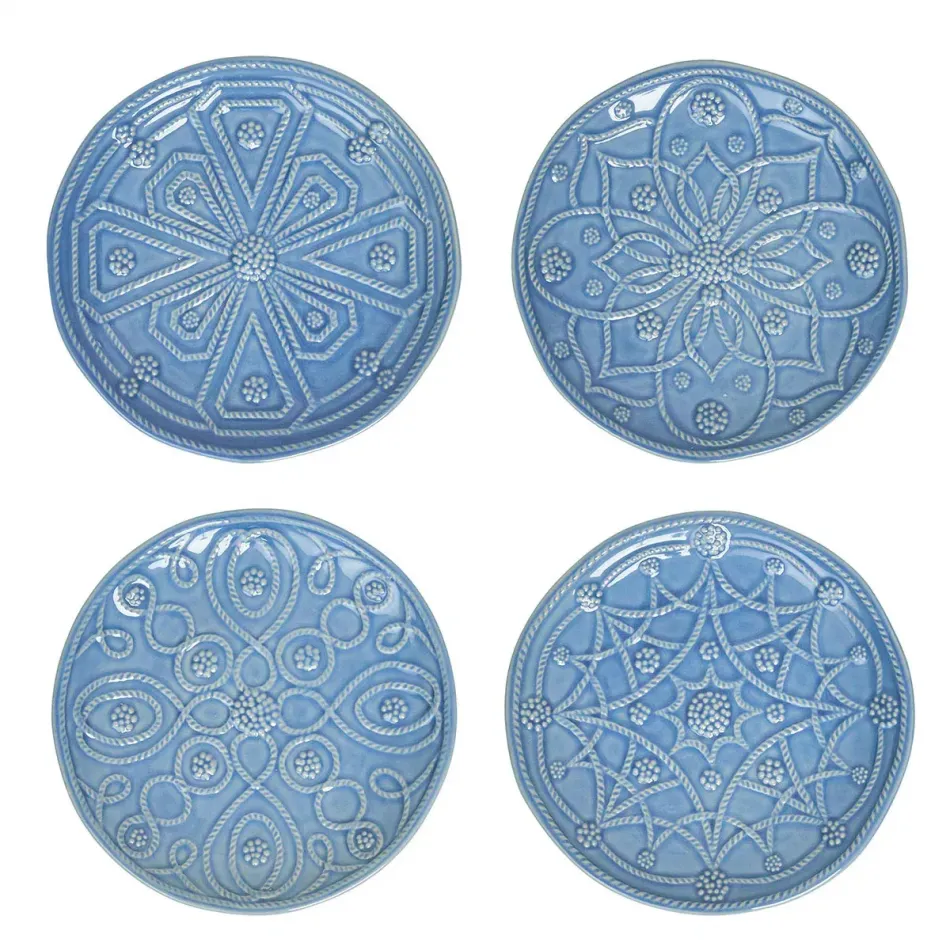 Jardins du Monde Chambray Side/Cocktail Plate Assorted Set of 4