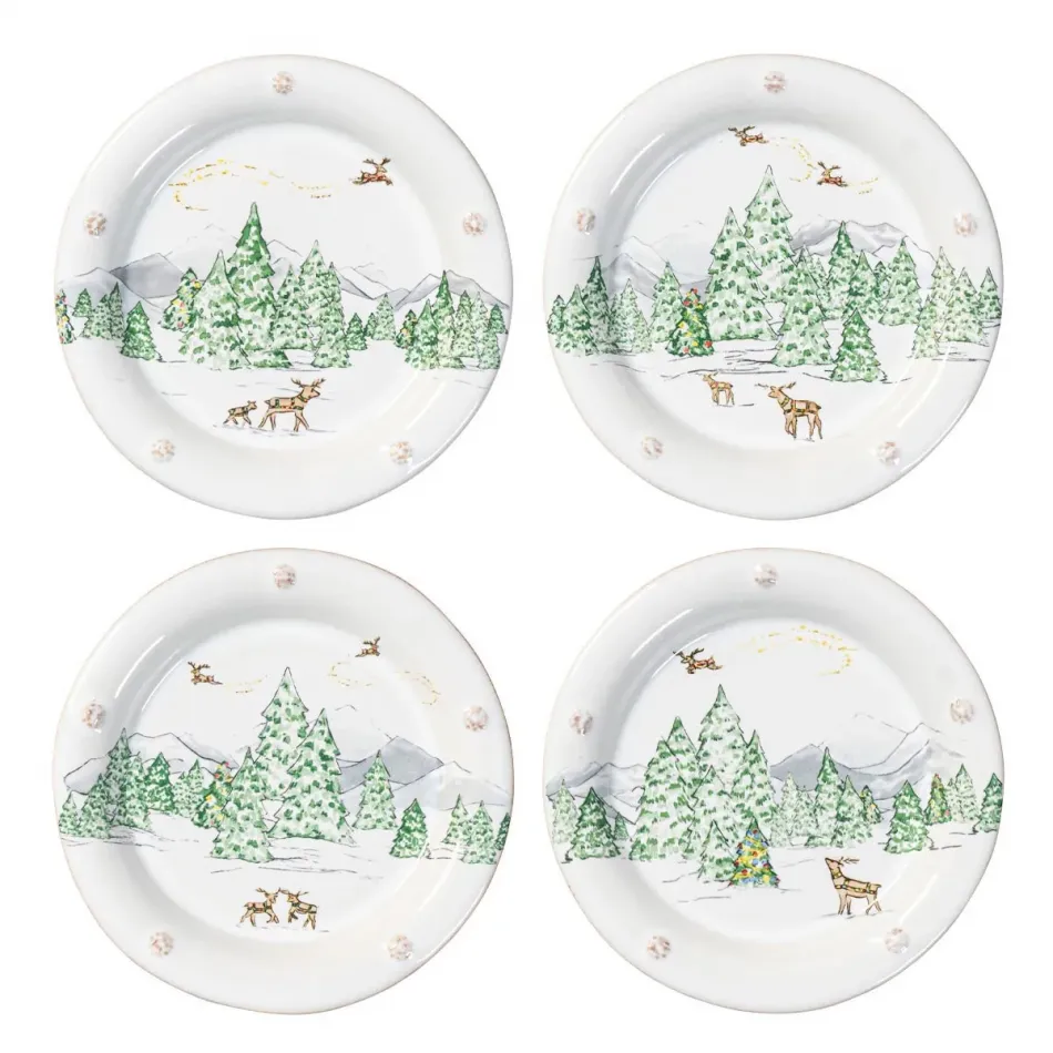 Berry & Thread North Pole Side/Cocktail Plate Assorted Set of 4