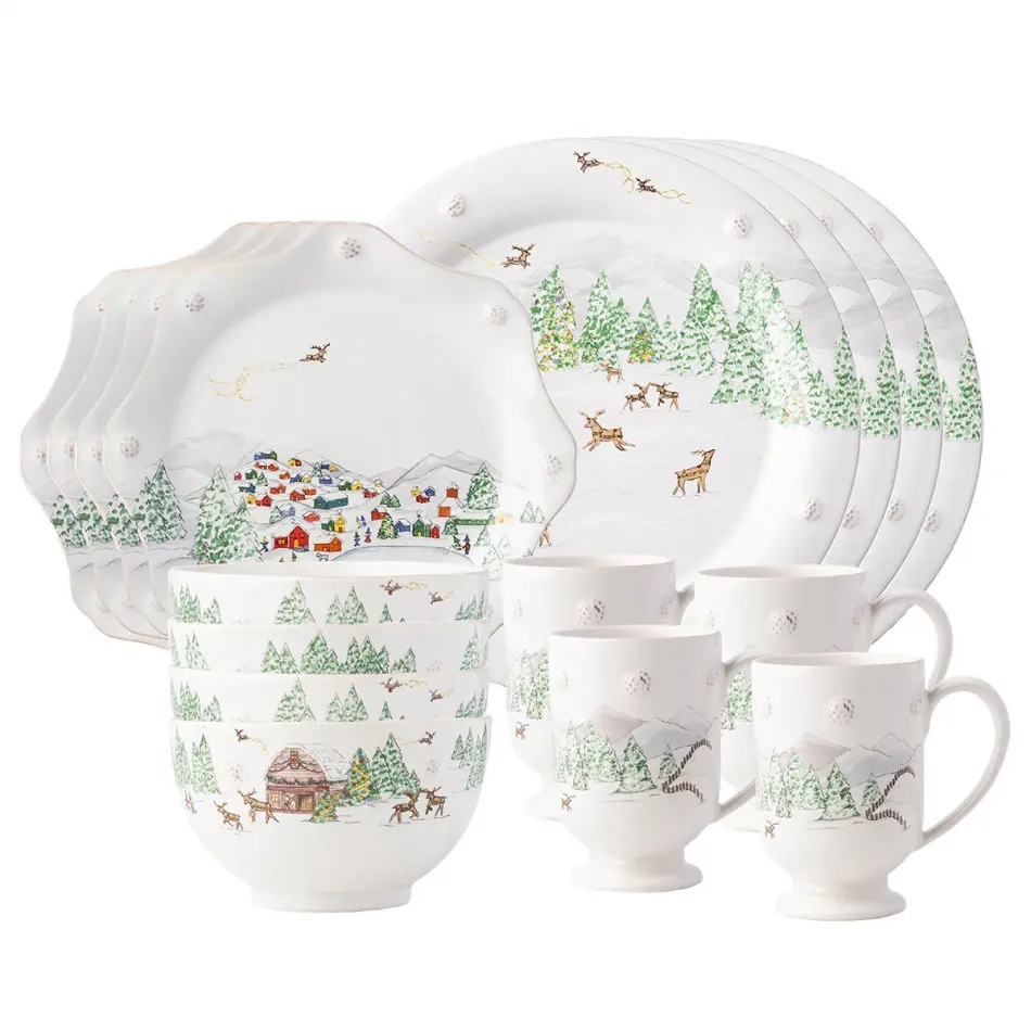 Berry & Thread North Pole 16-pc Set (JN01/88,JN02/88,JN07/88,JN46/88) 12"L, 18"W, 18"H