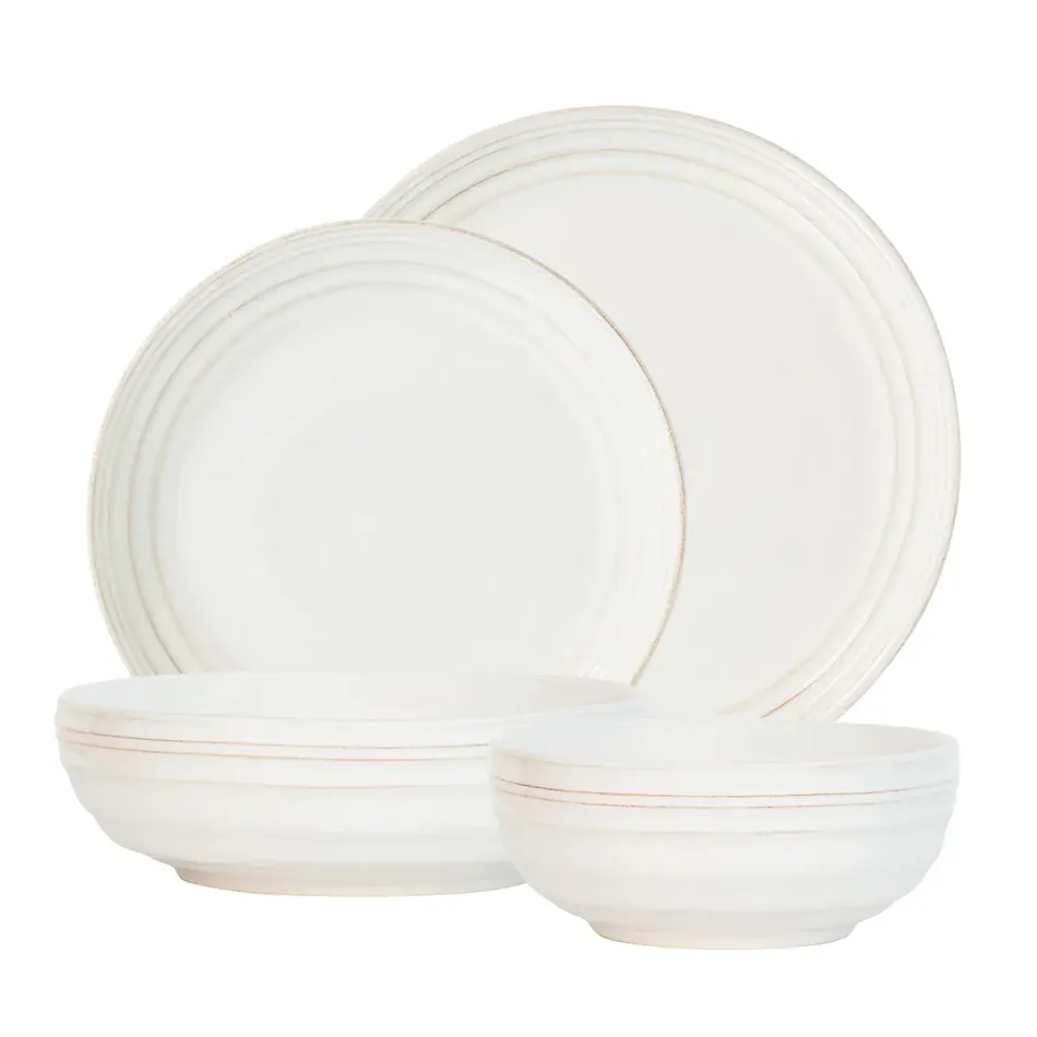 Bilbao Whitewash 4pc Place Setting