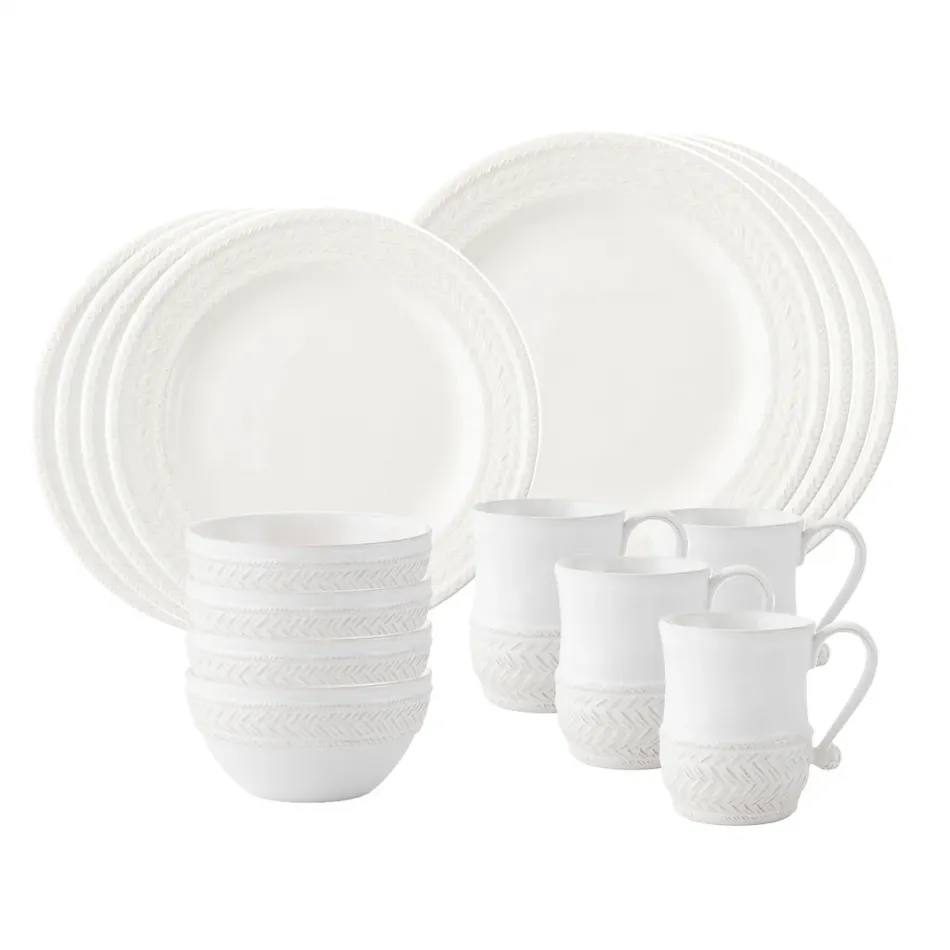 Le Panier Whitewash 16-pc Set (KH01/10,KH02/10,KH07/10,KH06/10) 12"L, 18"W, 18"H