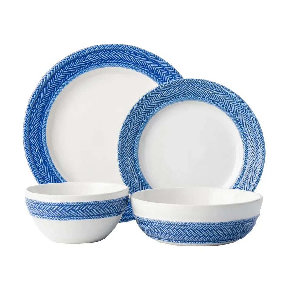 Le Panier White/Delft Blue 4 Pc Place Setting