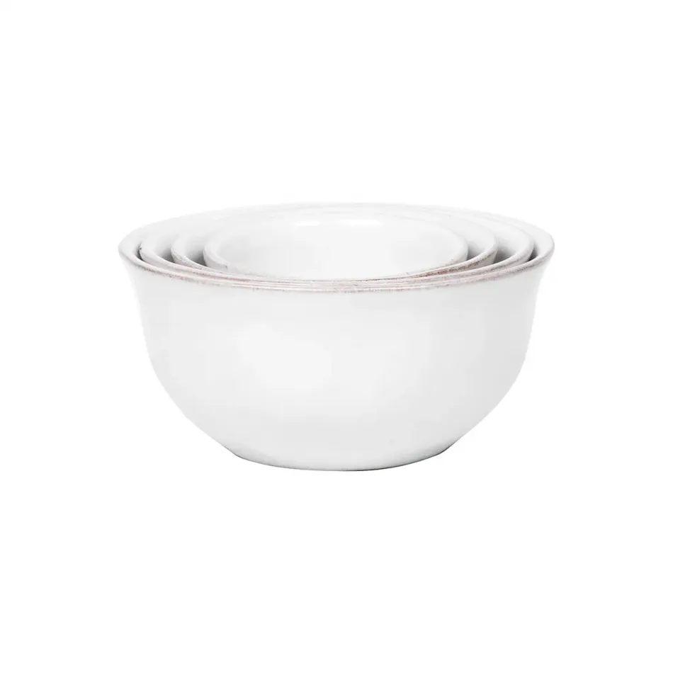 Puro Nesting Prep Bowl Set of Four Pc Whitewash