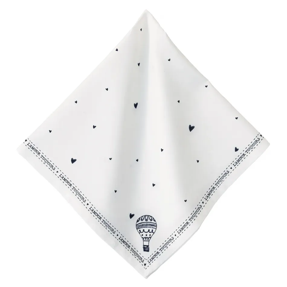 L'Amour Toujours Napkin - White/Black