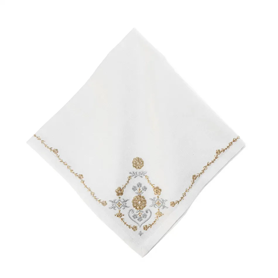 Heidi Embroidered Napkin Gold/Silver