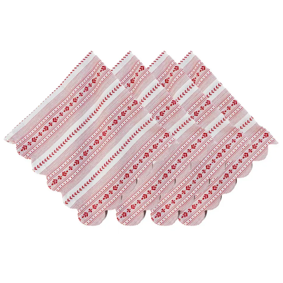 Villa Stripe Red Napkin Set of 4