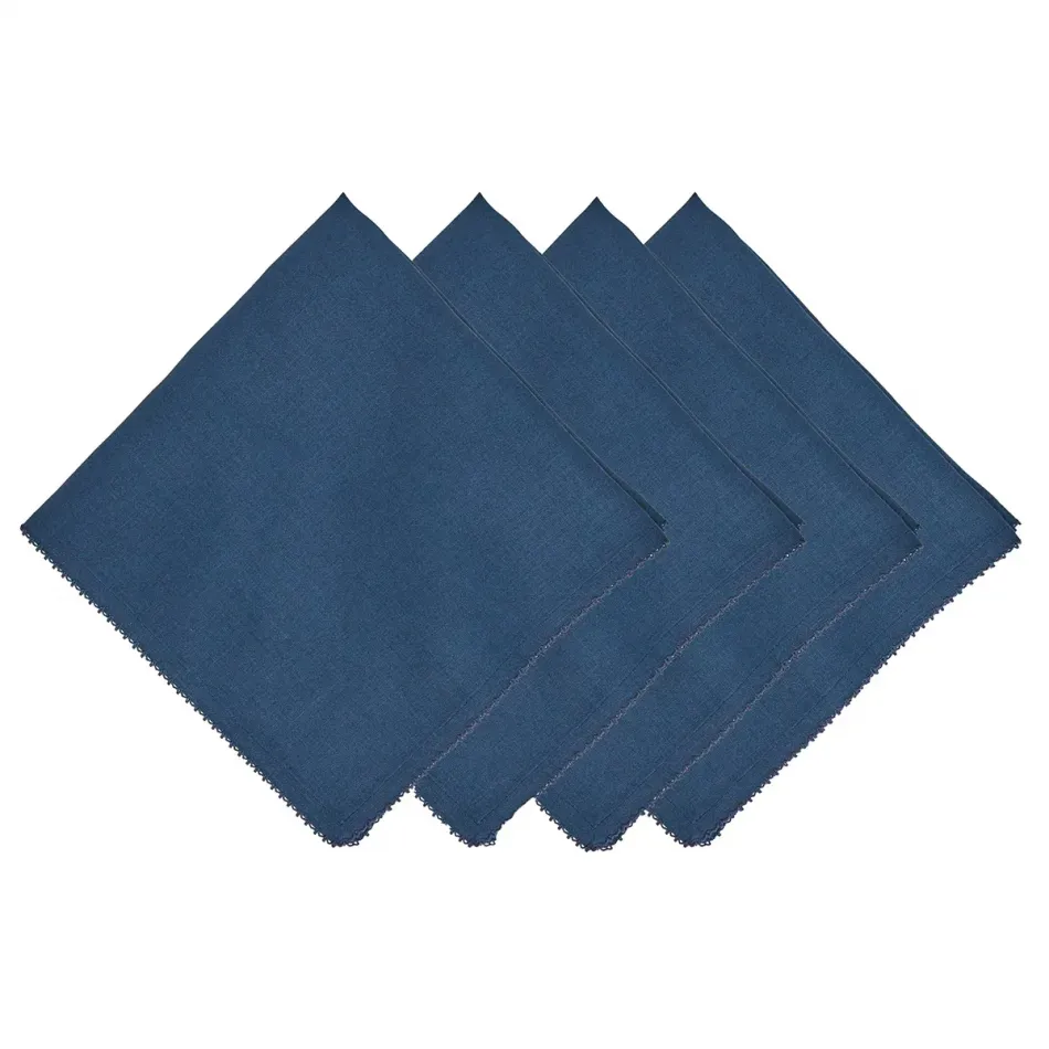 Berry Navy Scallop Napkin Set of 4