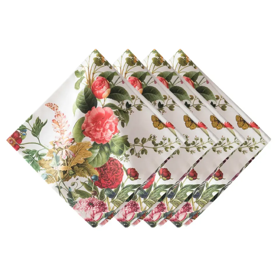 Field of Flowers White Napkin Set of 4