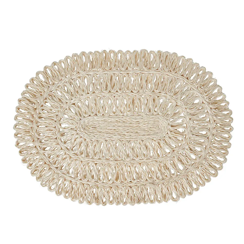 Straw Loop Oval Placemat - Whitewash