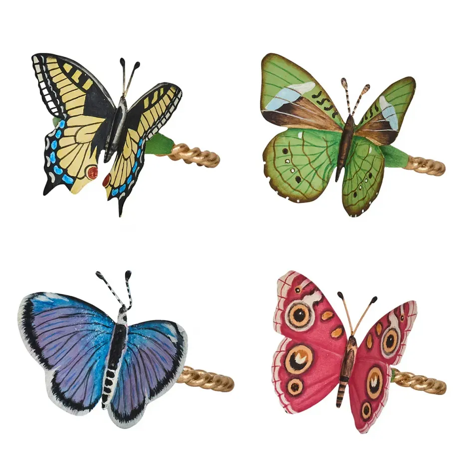 Meadow Walk Butterfly Multi Napkin Ring Assorted Set of 4