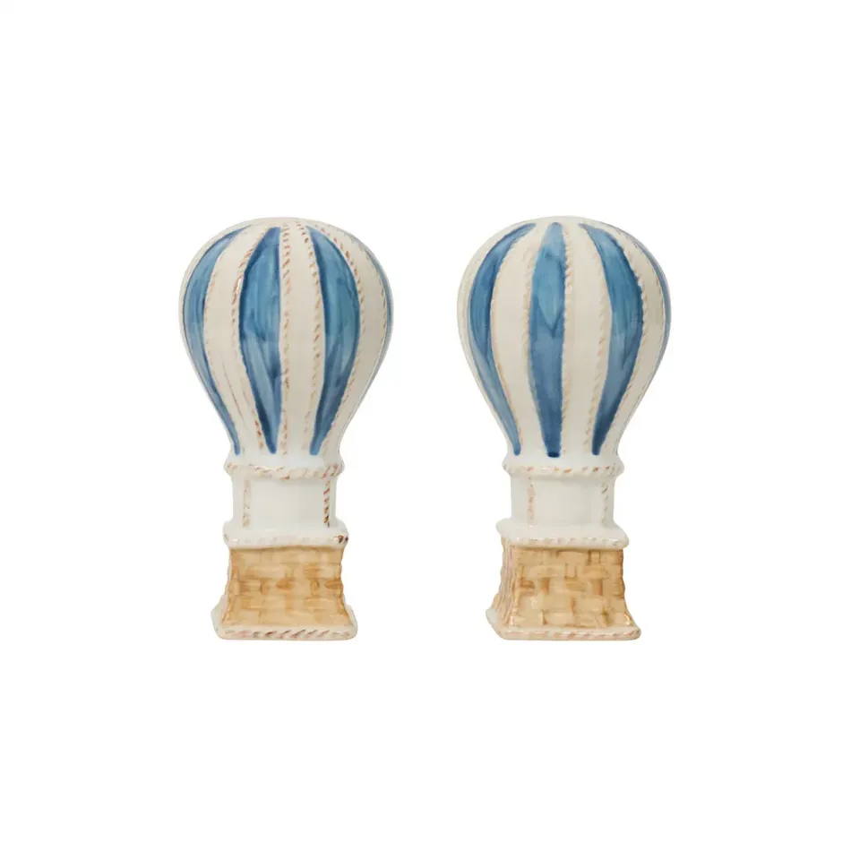 L'Amour Toujours Hot Air Balloon Chambray Salt and Pepper Shakers Set of 2